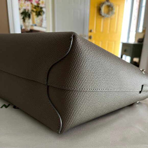 LONGCHAMP Medium Roseau Leather Top Handle Bag - Turtle Dove Grey - Authentic - Picture 7 of 17